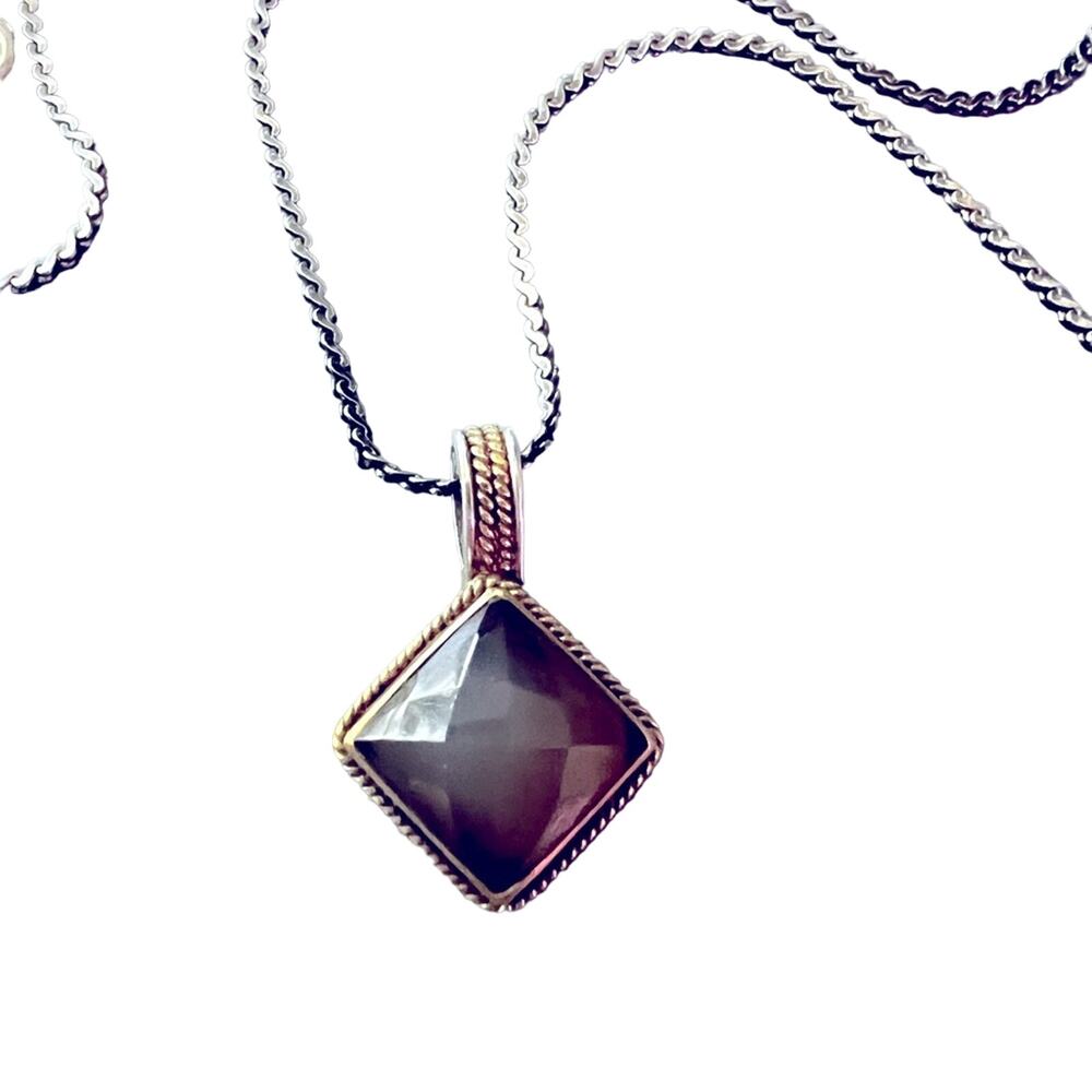 Anna Beck 925 Sterling Silver & Stone Pendant & Chain Necklace